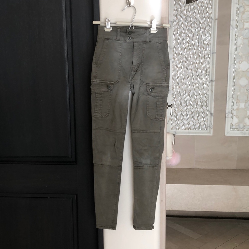 American eagle super high rise jegging olive color